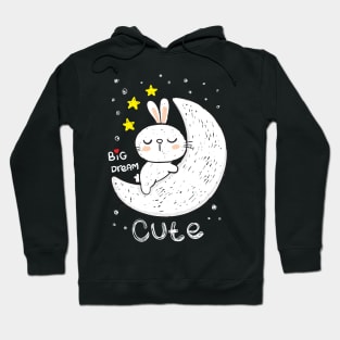 bunny sleeping moon Hoodie